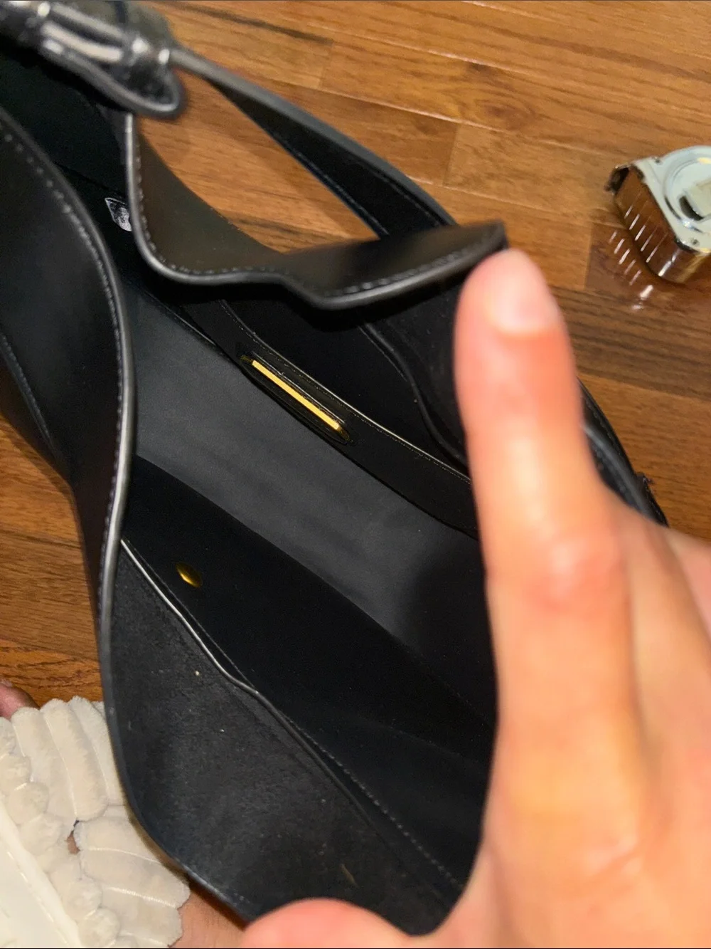 Madison West Black Pleather Hobo Bag Purse